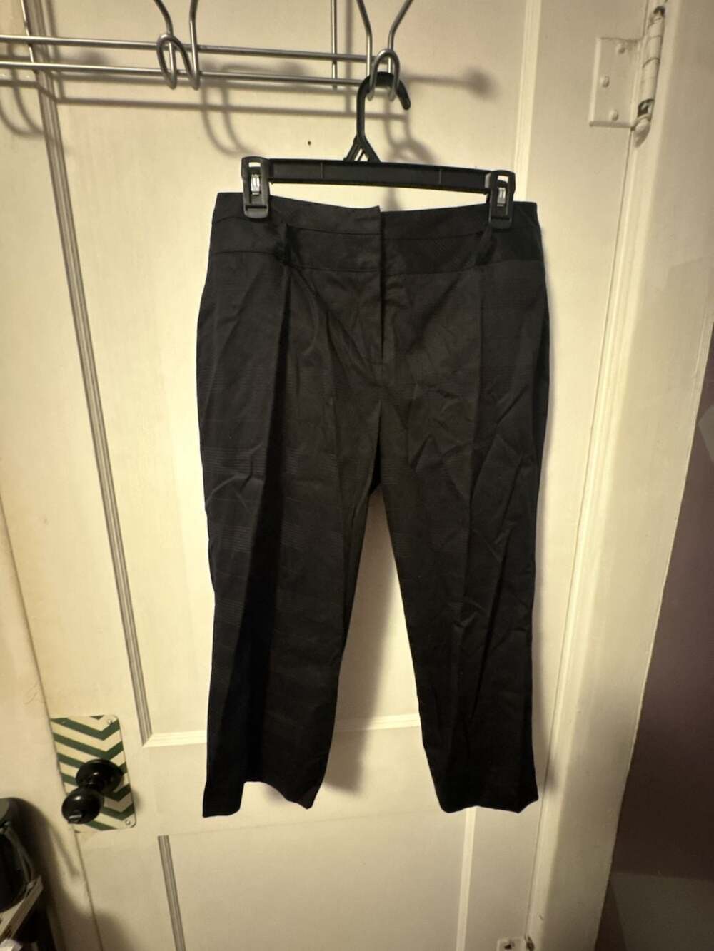 Sharagano Black Plaid Patterned Trousers Pants